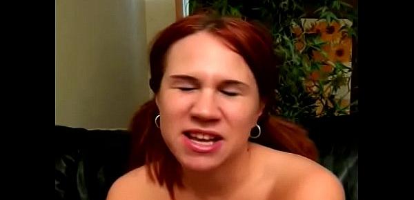  Busty redhead teen getting her pussy slammed